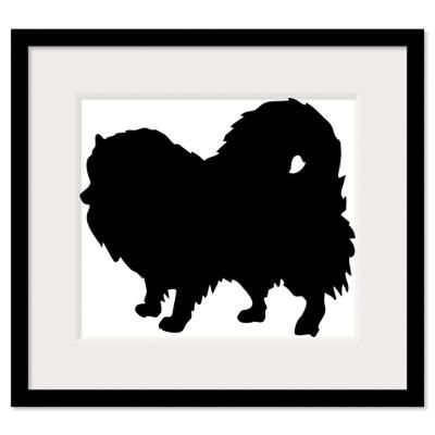 400x400 Pomeranian Silhouette Wall Art Framed Print Custom Order