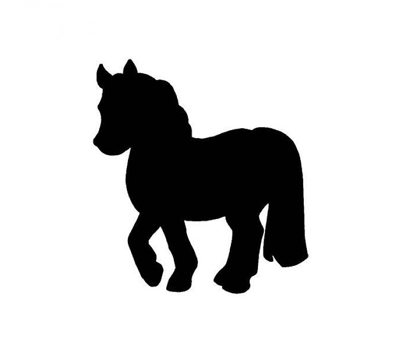 800x700 Silhouette Wall Chalkboard Horse Incl. Chalk Stift
