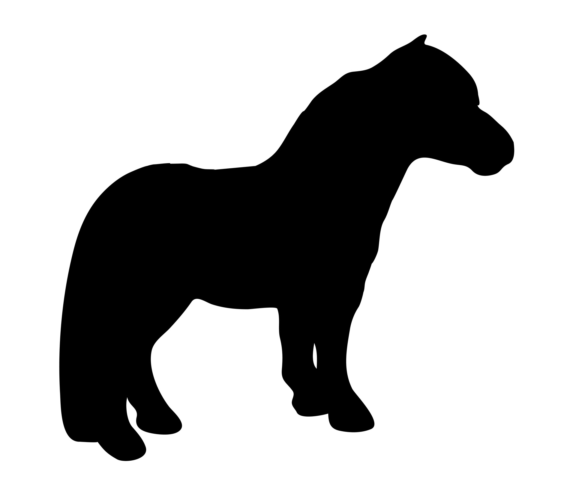 1920x1646 Black Pony Silhouette Free Stock Photo