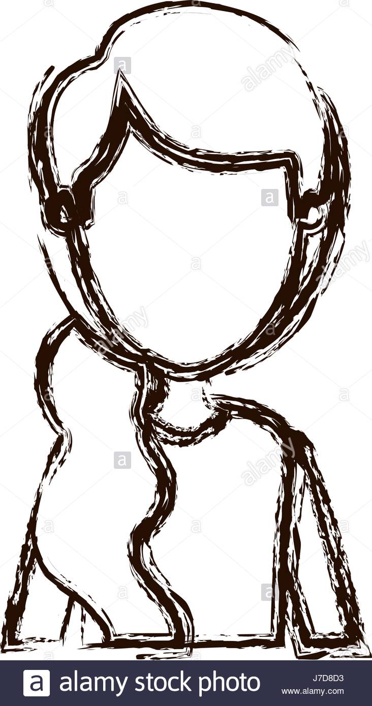 732x1390 Blurred Silhouette Caricature Faceless Half Body Woman With Side