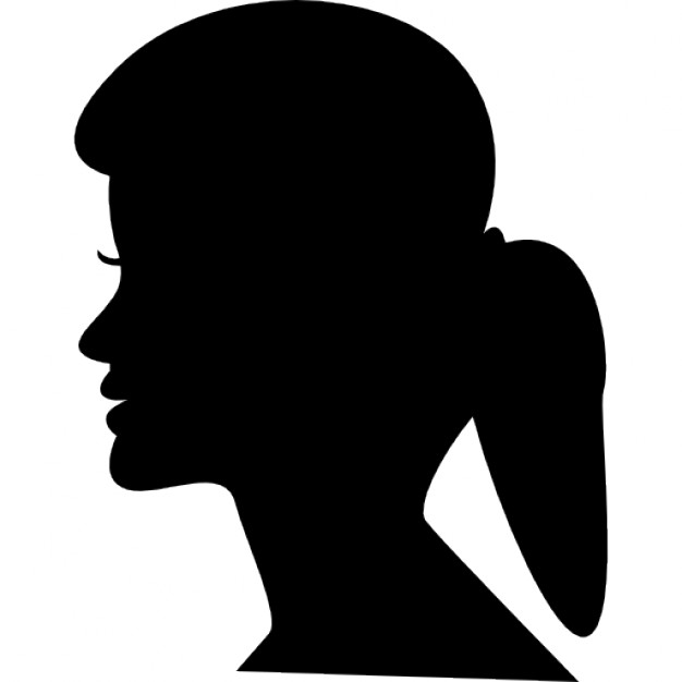 626x626 Female Head Silhouette With Ponytail Icons Free Download