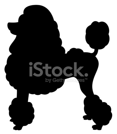 381x439 Poodle Dog Silhouette Stock Vector