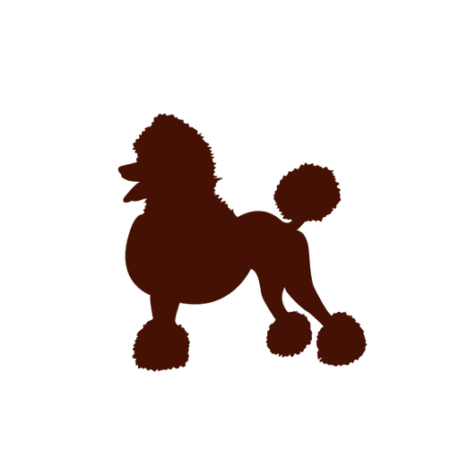 512x512 Dog Poodle In Red Silhouette