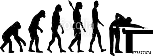 500x183 Silhouette Pool Player With Billiards German Word Stock Image