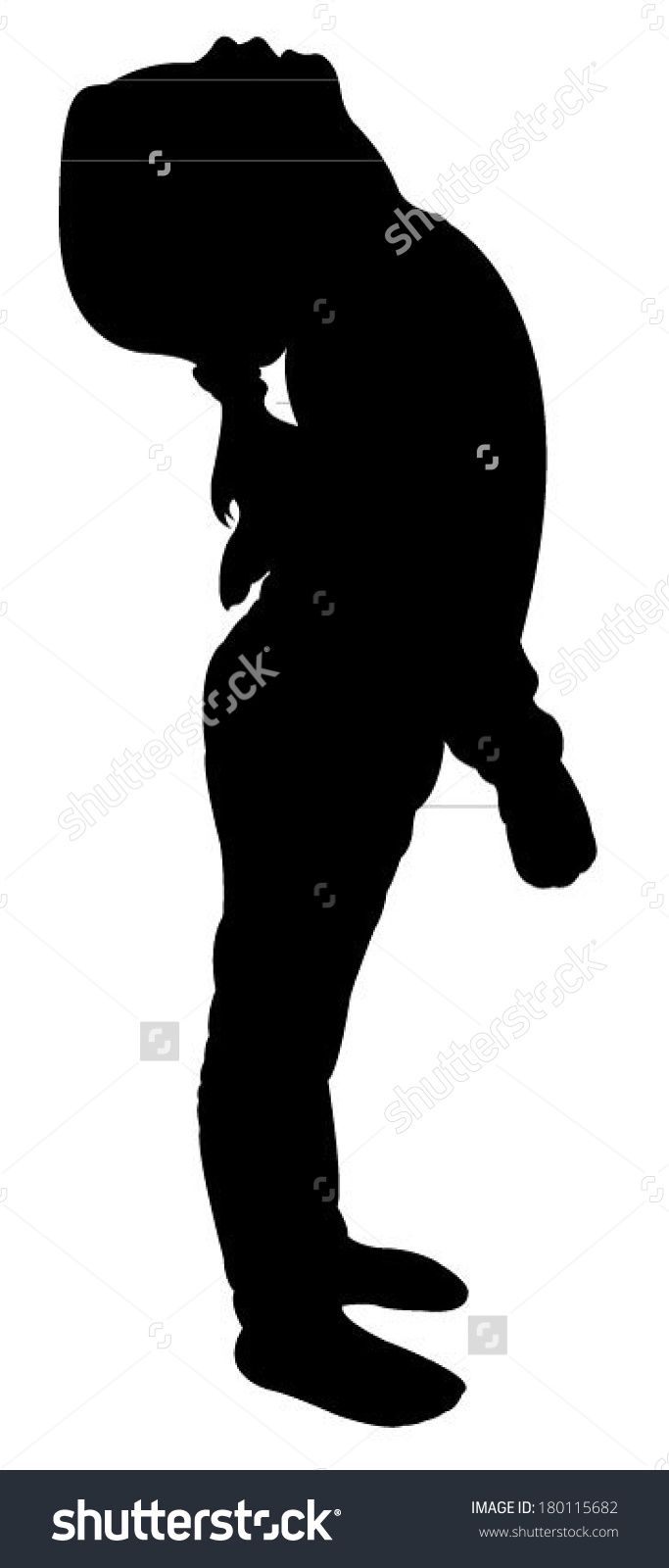 683x1600 Stock Vector A Child Head Looking Up Silhouette Vector 180115682