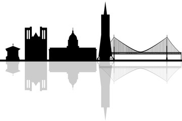 360x240 Portland, Oregon Skyline. Detailed Vector Silhouette