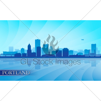 325x325 Portland Oregon Skyline City Silhouette Gl Stock Images