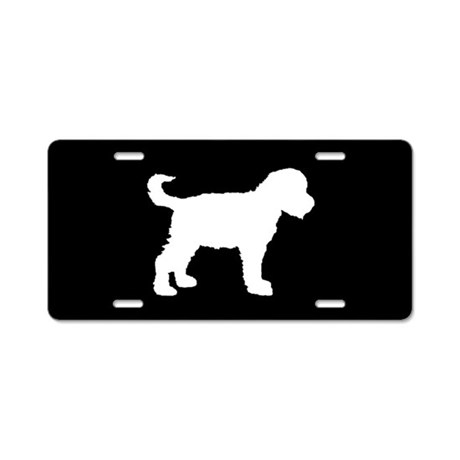 460x460 Poodle Silhouette Aluminum License Plates