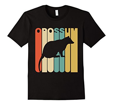 385x360 Vintage Style Opossum Silhouette T Shirt Clothing