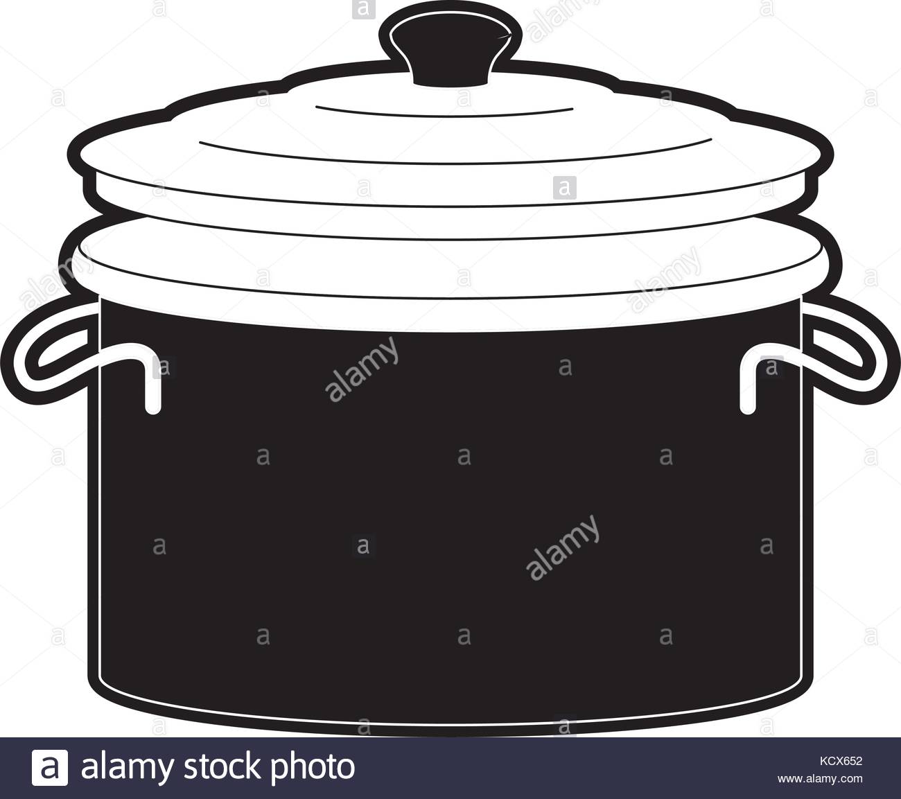1300x1153 Cooking Pot With Lid Black Silhouette Stock Vector Art