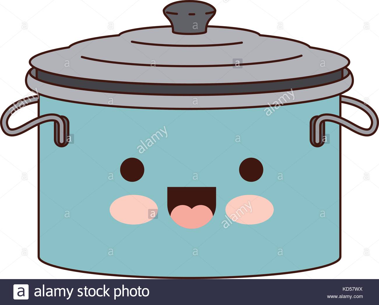 1300x1048 Cooking Pot With Lid Colorful Kawaii Silhouette Stock Vector Art