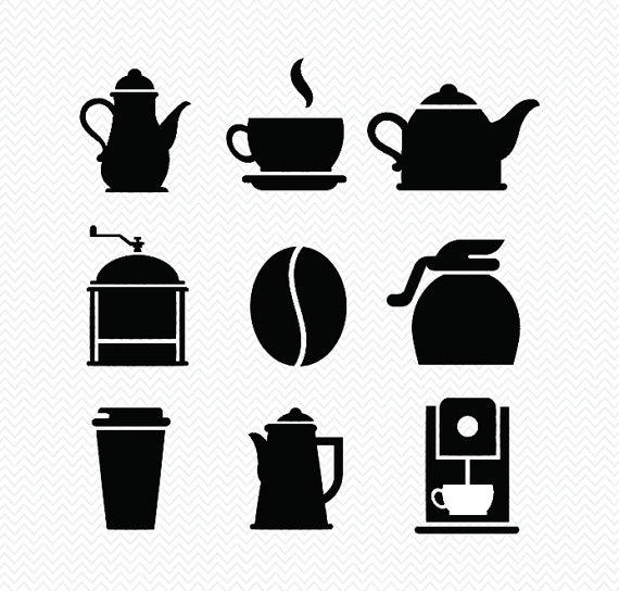 570x544 Coffee Clipart Silhouette Png