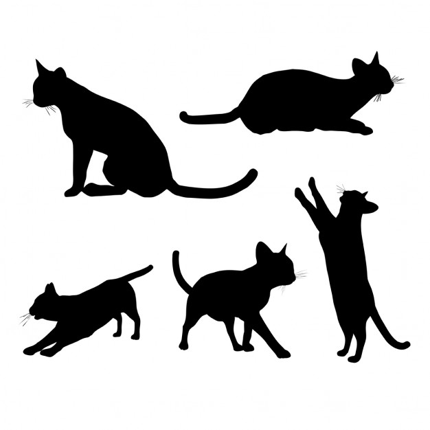 Pouncing Cat Silhouette at GetDrawings | Free download