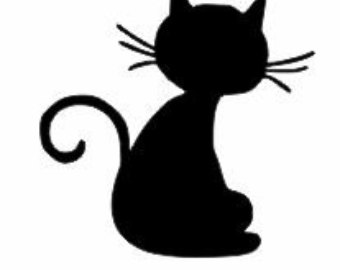 340x270 Black Cat Wall Decal Etsy