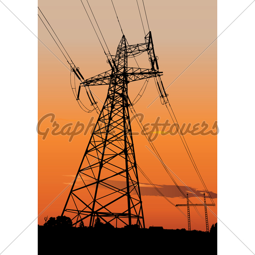 500x500 Power Lines And Electric Pylons Gl Stock Images