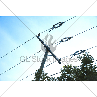 325x325 Two High Tension Power Line Towers Against Blue Sky Gl Stock Images