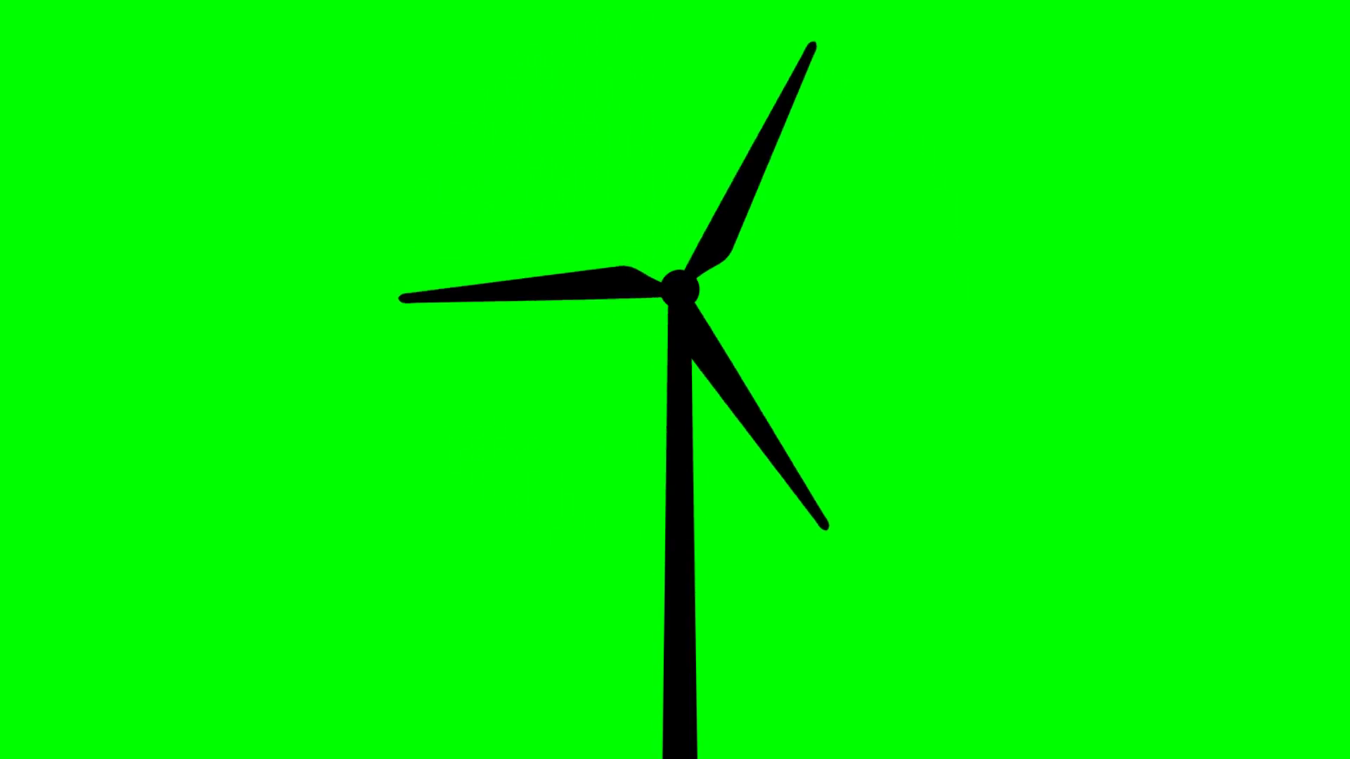 1920x1080 Wind Turbine Silhouette On Green Background Motion Background