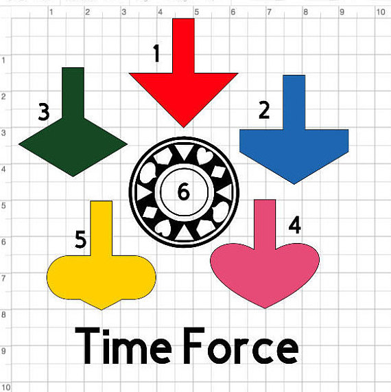 570x571 Power Rangers 08 Inspired Time Force Helmet Visor Silhouette