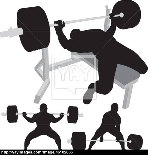 487x512 Powerlifting Vector Silhouettes Vector