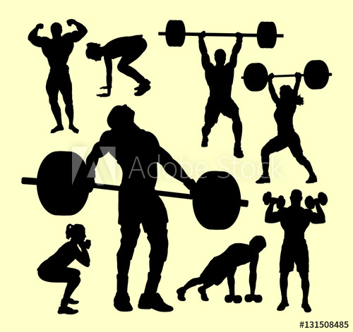 500x471 Fitness, Gymnastic, Body Building, Weightlifting Sport Silhouette