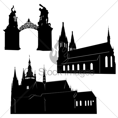 500x500 Silhouette Of Prague Gl Stock Images