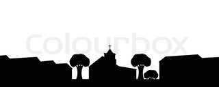 320x128 Silhouette Of Prague Stock Vector Colourbox