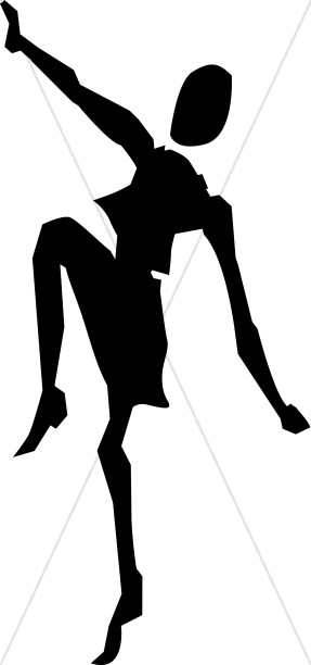 287x612 Dancing In The Spirit Silhouette Praise Clipart