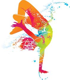 236x271 Hip Hop Silhouette The Dancer. Colorful Silhouette With Lines