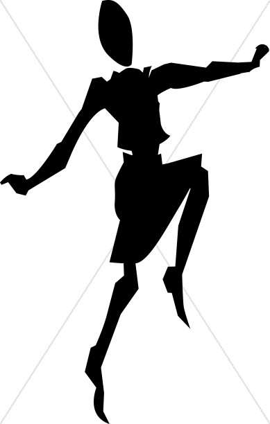 389x612 And White Clipart Of Praisers Silhouette
