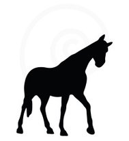 189x206 Horse Silhouette In Prancing Walk Pose Premium Clipart