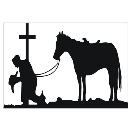 460x460 Cowboy Praying Wall Art