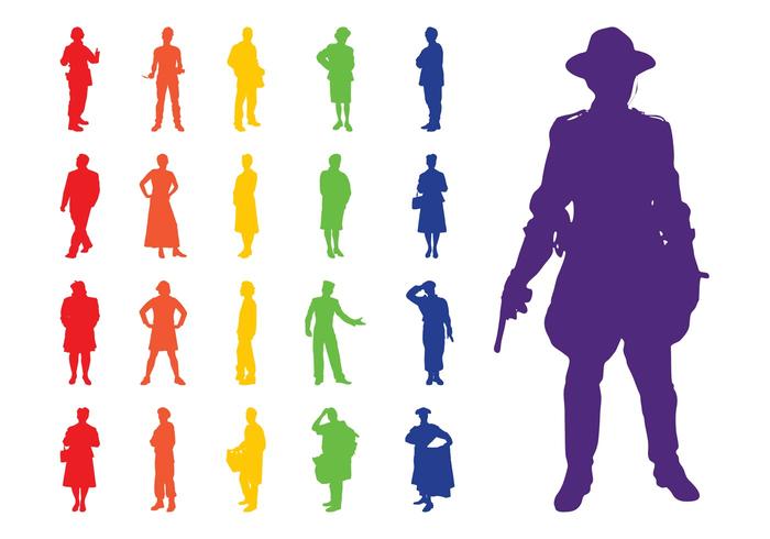 700x490 Professions Silhouettes Set