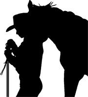 180x200 White Vinyl Decal Cowgirl Running Horse Hat Fun Sticker Truck