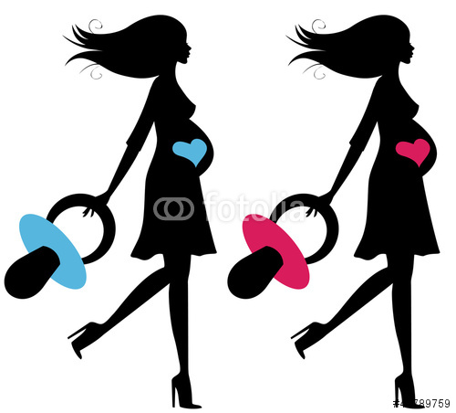 500x452 Pregnant Silhouette Clip Art
