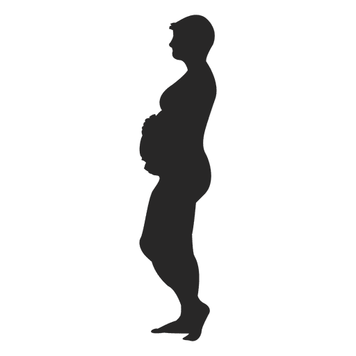 512x512 Pregnant Lady Walking With Belly Silhouette