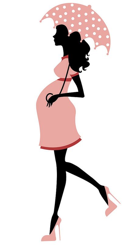 427x800 Pregnant Woman With Umbrella Woman, Babies And Silhouettes