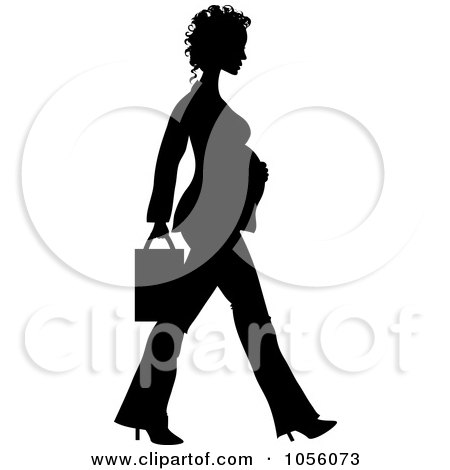 450x470 Clipart Of A Pink Silhouette Of A Pregnant Mother With Vines