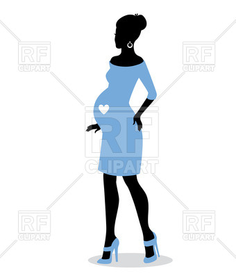 340x400 Silhouette Of Pregnant Woman Royalty Free Vector Clip Art Image