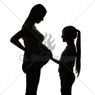 325x325 Silhouette Of The Pregnant Couple Gl Stock Images