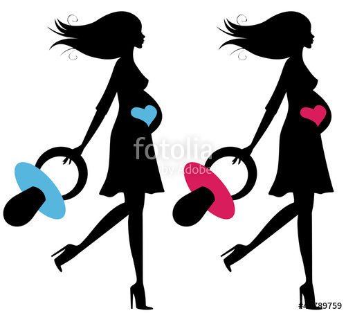 500x452 Silhouettes Of Pregnant Women With A Heart