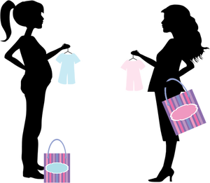 300x261 6849 Pregnant Couple Silhouette Clip Art Public Domain Vectors