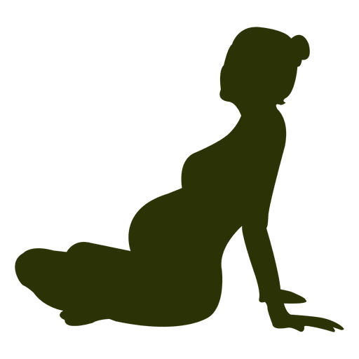 512x512 Pregnant Woman Sitting Silhouette