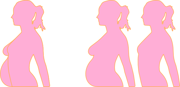 600x290 Pink Pregnant Silhouette Clipart