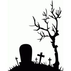 236x236 Halloween Graveyard Silhouettes