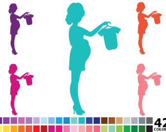 340x270 Pregnant Woman Clipart Mom To Be And Umbrella Silhouette