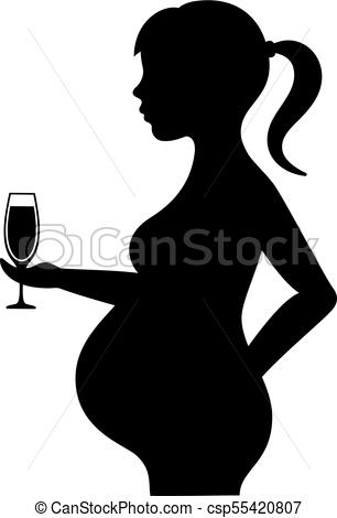 306x470 Pregnant Woman Alcohol Vector Icon. Pregnant Woman
