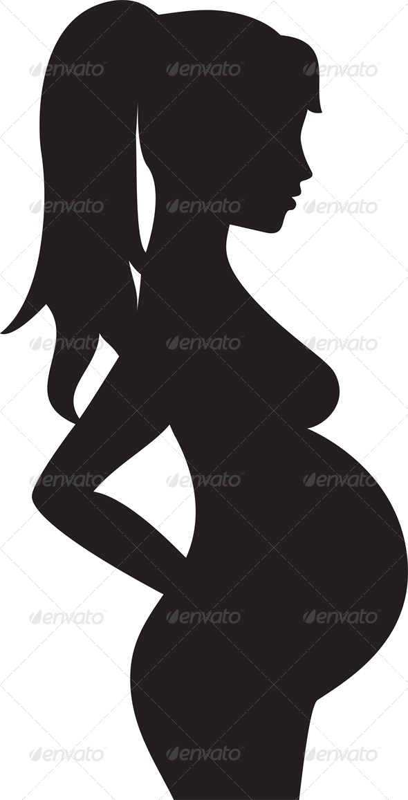 590x1157 Pregnant Silhouette Girl Clipart