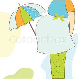 316x320 Silhouette Pregnant Mother With Heart Symbol Baby Shower Greeting