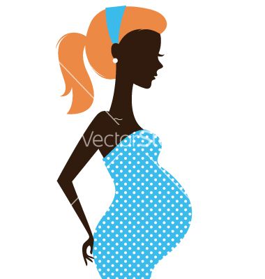 380x400 Beautiful Pregnant Woman Silhouette Vector 1860116