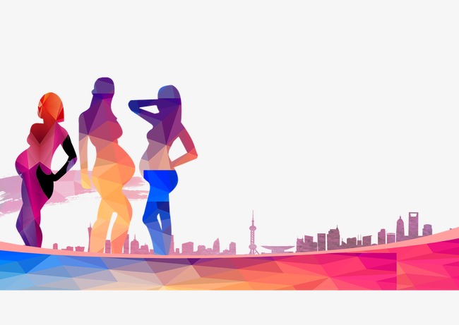 650x461 Colorful Silhouettes Of Pregnant Women, Pregnant Woman, Charm